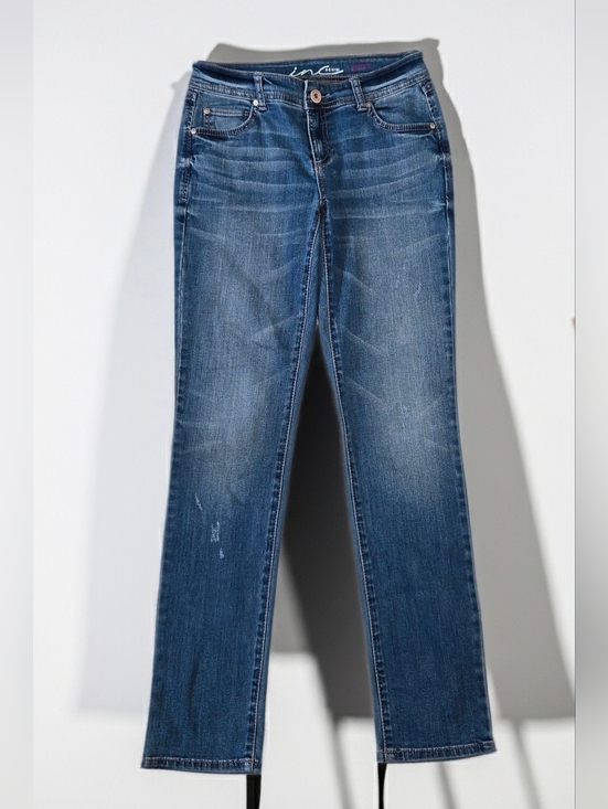 INC International Concepts Denim - INC International Concepts Straight-Leg Dark Blue Denim Boyfriend Jeans. Size 0